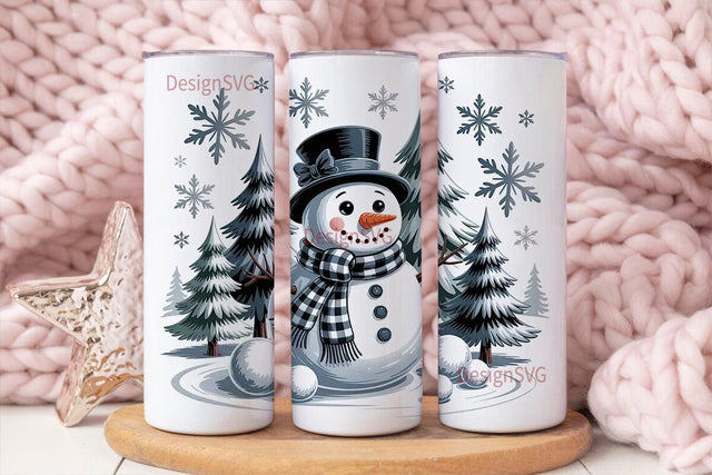 Whimsical Snowman Christmas 20oz Tumbler Sublimation DesignSVG 