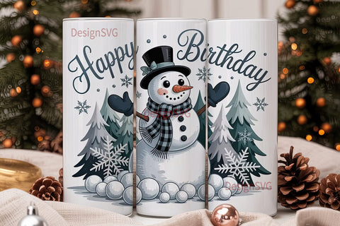 Whimsical Snowman Christmas 20oz Tumbler Sublimation DesignSVG 