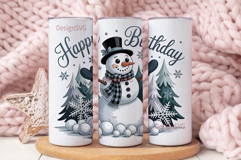 Whimsical Snowman Christmas 20oz Tumbler Sublimation DesignSVG 