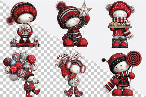 Whimsical Snowman Christmas Clipart Bundle. Sublimation SVGArt 