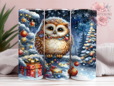 Whimsical Soft Paint Cute Owl Tumbler, Cute Owl Tumbler, 20oz Tumbler Wrap, Owl Sublimation Art, Magical Animal Tumbler, Whimsical Drinkware, Colorful Owl Design Sublimation Li Zamperini 