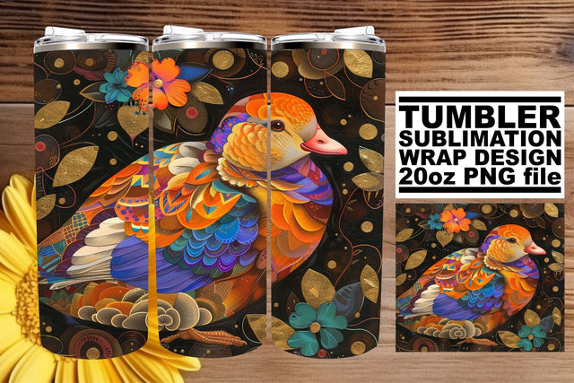 Whimsical Songbird Symphony Tumbler Wrap - 20oz Sublimation Sublimation afrosvg 