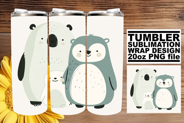 Whimsical Spring Boho Animals Sublimation Design - 20oz Tumbler Sublimation afrosvg 