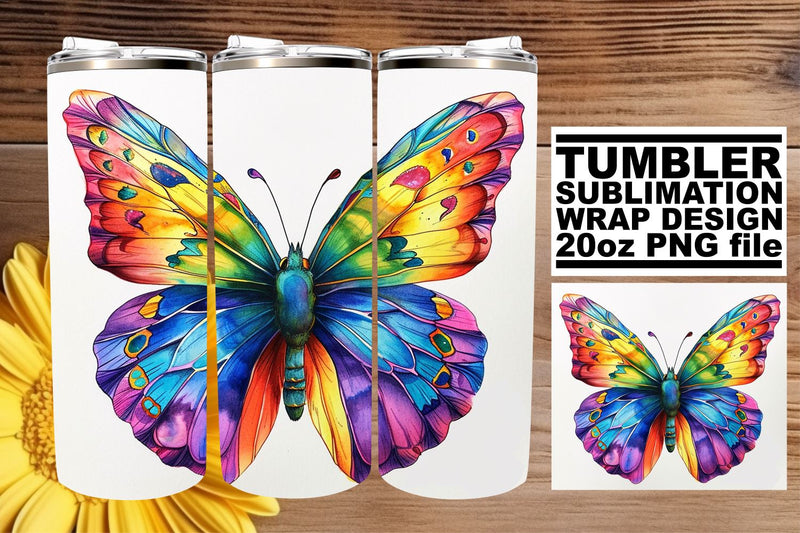 Whimsical Spring Butterfly Tumbler Design Sublimation afrosvg 