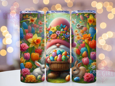 Whimsical Spring Easter Gnome Tumbler, Spring Floral Tumbler, Whimsical Gnome Wrap, Rustic Easter Wrap, Cute Gnome Wrap, Sublimation Design, Trendy Gift Idea Sublimation SvggirlplusArt 