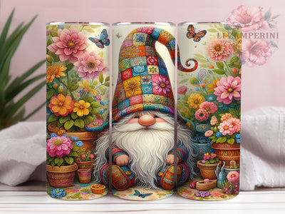 Whimsical Spring Floral Gnome Tumbler, Colorful Flower Tumbler, Cute Gnome Wrap, Spring Floral Wrap, Whimsical Gnome Wrap, Sublimation Design, Trendy Gift Idea Sublimation Li Zamperini 
