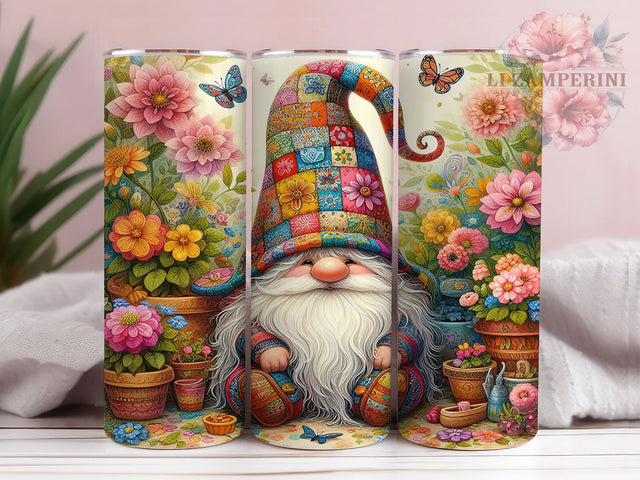 Whimsical Spring Floral Gnome Tumbler, Colorful Flower Tumbler, Cute Gnome Wrap, Spring Floral Wrap, Whimsical Gnome Wrap, Sublimation Design, Trendy Gift Idea Sublimation Li Zamperini 