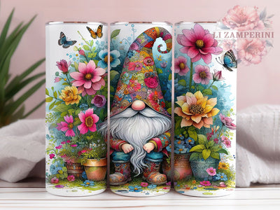 Whimsical Spring Floral Gnome Tumbler, Colorful Flower Tumbler, Cute Gnome Wrap, Spring Floral Wrap, Whimsical Gnome Wrap, Sublimation Design, Trendy Gift Idea Sublimation Li Zamperini 