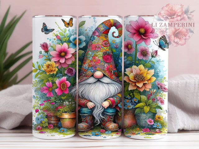Whimsical Spring Floral Gnome Tumbler, Colorful Flower Tumbler, Cute Gnome Wrap, Spring Floral Wrap, Whimsical Gnome Wrap, Sublimation Design, Trendy Gift Idea Sublimation Li Zamperini 