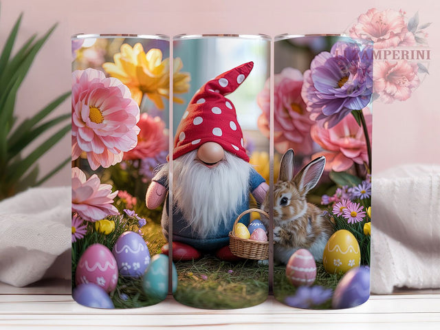 Whimsical Spring Floral Gnome Tumbler, Floral Gnome Tumbler, Easter Gnome Wrap, Whimsical Gnome Wrap, Festive Floral Wrap, Sublimation Design, Trendy Gift Idea Sublimation Li Zamperini 