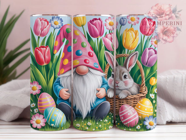 Whimsical Spring Floral Gnome Tumbler, Floral Gnome Tumbler, Easter Gnome Wrap, Whimsical Gnome Wrap, Festive Floral Wrap, Sublimation Design, Trendy Gift Idea Sublimation Li Zamperini 