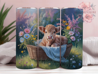 Whimsical Spring Highland Cow Tumbler, Highland Cow Tumbler, Rustic Cow Wrap, Whimsical Cow Wrap, Country Cow Wrap, Sublimation Design, Trendy Gift Idea Sublimation Li Zamperini 