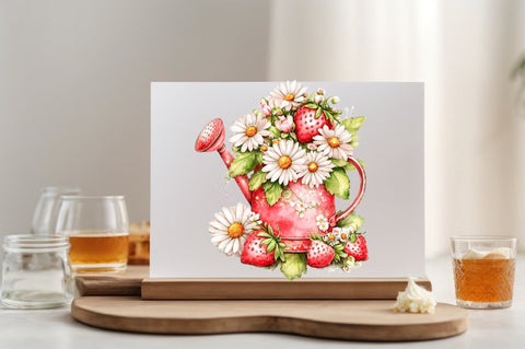 Whimsical Spring Strawberry Clipart Bundle. Sublimation SVGArt 