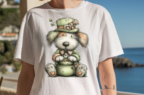 Whimsical St Patrick Dog Clipart Bundle. Sublimation SVGArt 