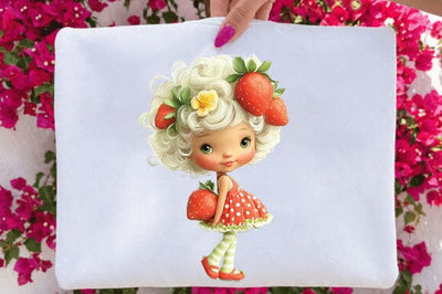 Whimsical Strawberry Girl PNG Clipart Sublimation SVGArt 