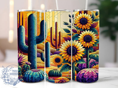 Whimsical Succulent Cactus Tumbler, Cactus Tumbler Design, Desert Plant Wrap, Whimsical Succulent Wrap, Rustic Cactus Wrap, Sublimation Design, Trendy Gift Idea Sublimation ToriDesigns 