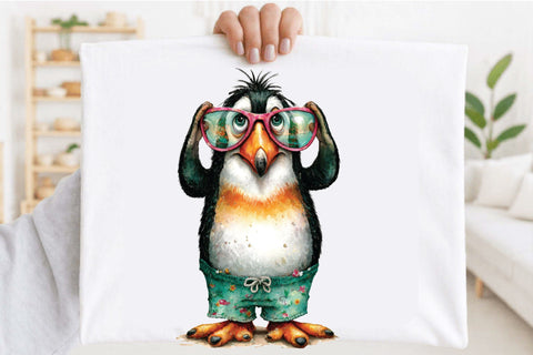 Whimsical Summer Funny Animal Clipart Bundle. Sublimation SVGArt 