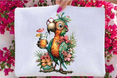 Whimsical Summer Funny Animal Clipart Bundle. Sublimation SVGArt 