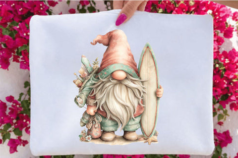 Whimsical Summer Gnome Clipart Bundle. Sublimation SVGArt 