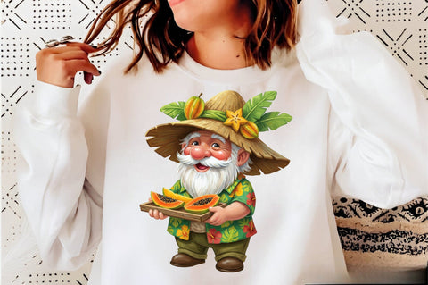 Whimsical Summer Gnome Clipart Bundle. Sublimation SVGArt 