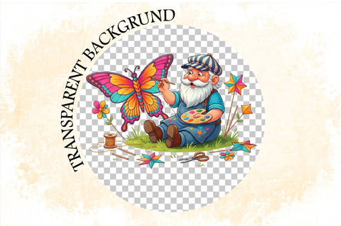 Whimsical Summer Gnome Clipart Bundle. Sublimation SVGArt 