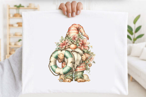Whimsical Summer Gnome Clipart Bundle. Sublimation SVGArt 