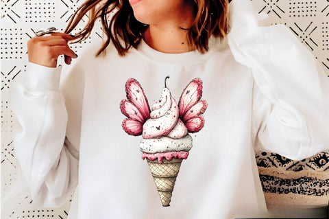 Whimsical Summer Ice Cream Clipart Bundle. Sublimation SVGArt 