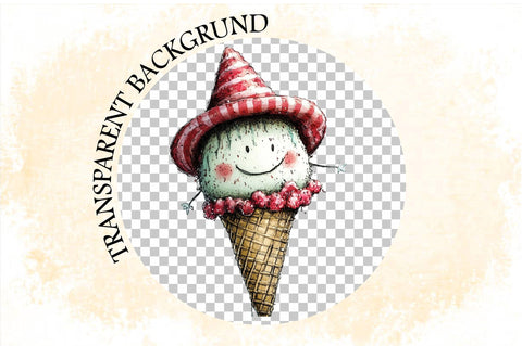 Whimsical Summer Ice Cream Clipart Bundle. Sublimation SVGArt 