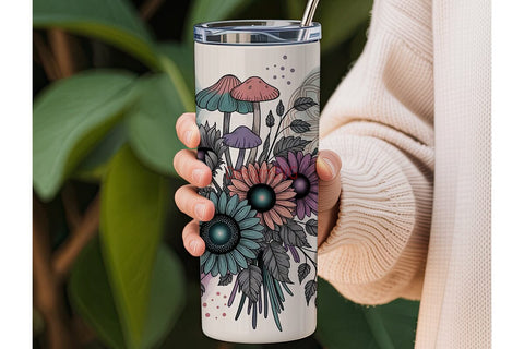 Whimsical Sunflower Mandala Tumbler Wrap Sublimation DesignSVG 