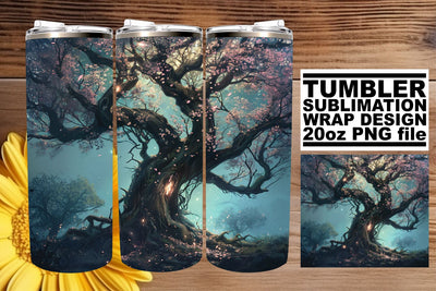 Whimsical Tree Tumbler Wrap - Sublimation 20oz Sublimation afrosvg 