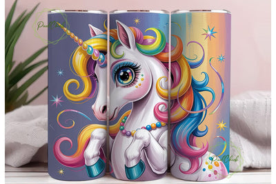 Whimsical Unicorn Dreamland Skinny PNG Sublimation PixelChick 