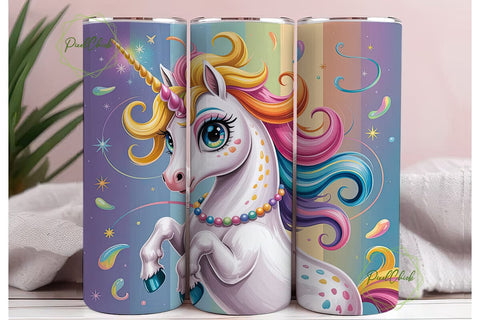 Whimsical Unicorn Dreamland Skinny PNG Sublimation PixelChick 