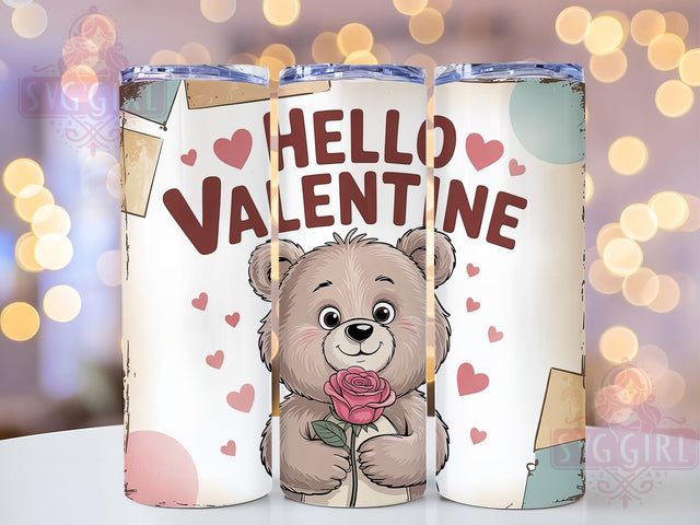 Whimsical Valentine Bear Tumbler, Cute Bear Wrap, Romantic Bear Cup, 20oz Sublimation Wrap, Stylish Valentine Design Tumbler, Artistic Bear Heart Cup, Playful Love Theme Wrap Sublimation SvggirlplusArt 