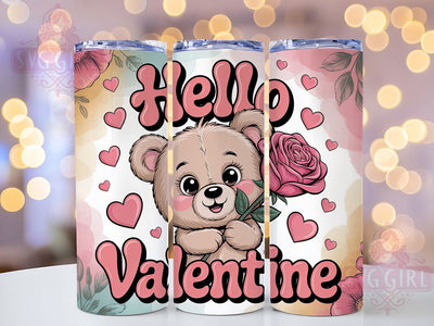 Whimsical Valentine Bear Tumbler, Cute Bear Wrap, Romantic Bear Cup, 20oz Sublimation Wrap, Stylish Valentine Design Tumbler, Artistic Bear Heart Cup, Playful Love Theme Wrap Sublimation SvggirlplusArt 
