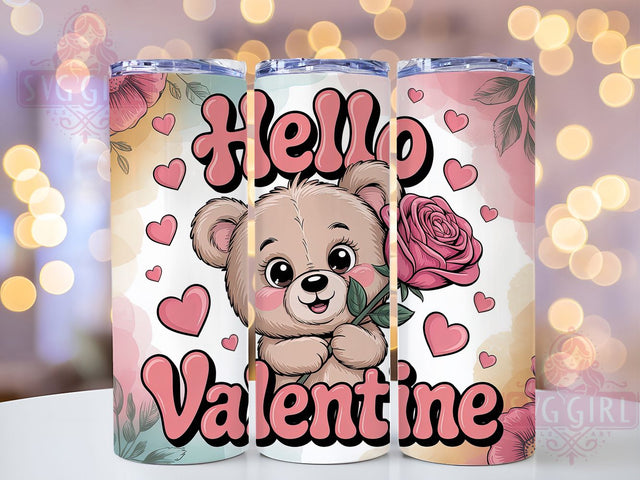 Whimsical Valentine Bear Tumbler, Cute Bear Wrap, Romantic Bear Cup, 20oz Sublimation Wrap, Stylish Valentine Design Tumbler, Artistic Bear Heart Cup, Playful Love Theme Wrap Sublimation SvggirlplusArt 