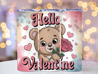 Whimsical Valentine Bear Tumbler, Cute Bear Wrap, Romantic Bear Cup, 20oz Sublimation Wrap, Stylish Valentine Design Tumbler, Artistic Bear Heart Cup, Playful Love Theme Wrap Sublimation SvggirlplusArt 