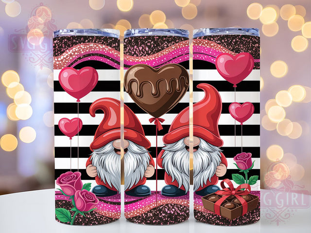 Whimsical Valentine Gnome Tumbler, Cute Love Pattern, Whimsical Gnome Design, 20Oz Sublimation Wrap, Romantic Gnome Art, Sweet Valentine Texture, Tumbler Sublimation Sublimation SvggirlplusArt 
