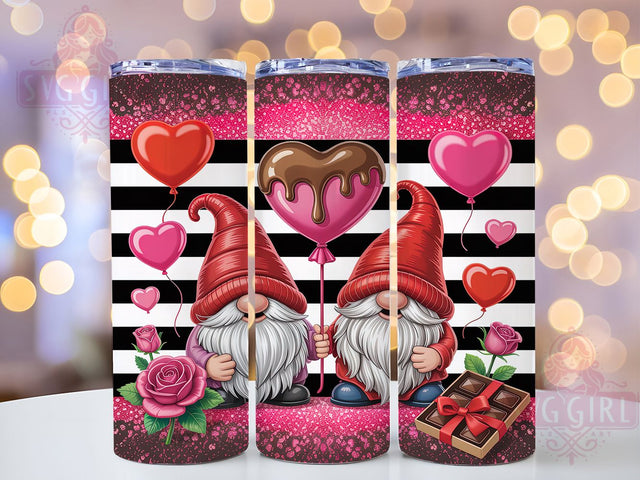 Whimsical Valentine Gnome Tumbler, Cute Love Pattern, Whimsical Gnome Design, 20Oz Sublimation Wrap, Romantic Gnome Art, Sweet Valentine Texture, Tumbler Sublimation Sublimation SvggirlplusArt 