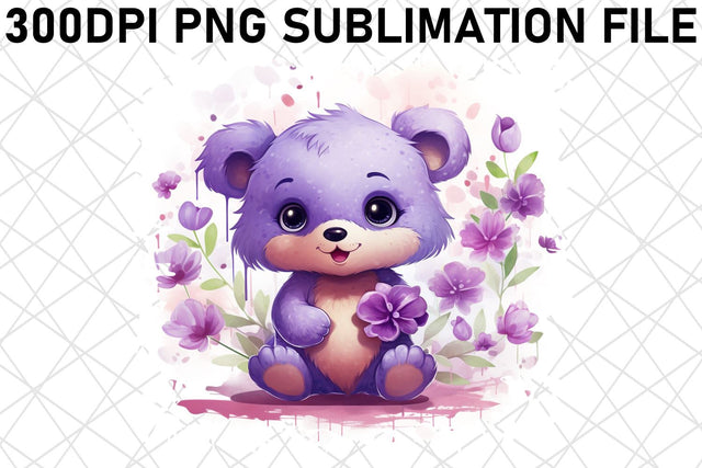Whimsical Valentine's Bear Art - Sublimation Design PNG Sublimation afrosvg 