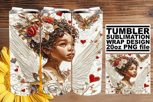 Whimsical Valentine's Day Art on 20oz Wrap Sublimation afrosvg 