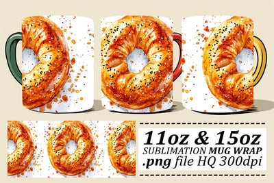 Whimsical Watercolor Cuisine Mug Design Sublimation afrosvg 