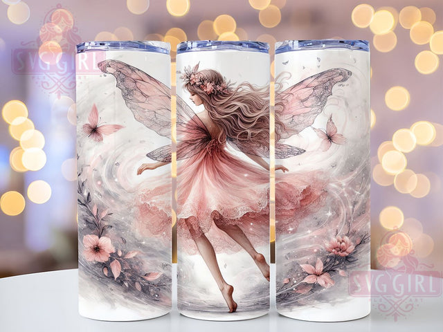 Whimsical Watercolor Fairy Tumbler, Pastel Pink Tumbler, Fairy Design Wrap, 20oz Sublimation Fairy, Whimsical Tumbler, Magical Fairy Tumbler, Soft Pastel Tumbler Sublimation SvggirlplusArt 