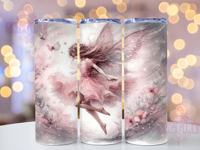 Whimsical Watercolor Fairy Tumbler, Pastel Pink Tumbler, Fairy Design Wrap, 20oz Sublimation Fairy, Whimsical Tumbler, Magical Fairy Tumbler, Soft Pastel Tumbler Sublimation SvggirlplusArt 