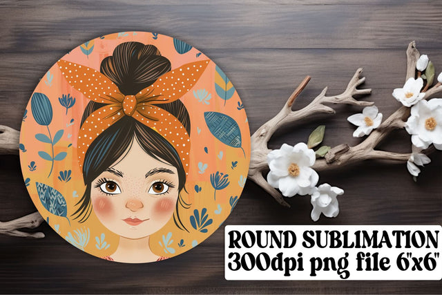 Whimsical Watercolor Lady Ornament - Sublimation Keychain Sublimation afrosvg 