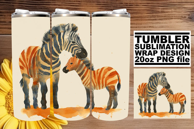 Whimsical Watercolor Mom & Child Tumbler: Mother's Delight Sublimation afrosvg 