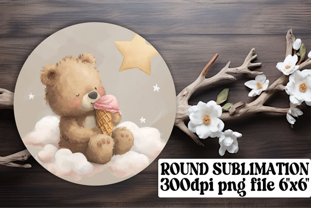 Whimsical Watercolor Teddy Bear Sublimation Prints Sublimation afrosvg 