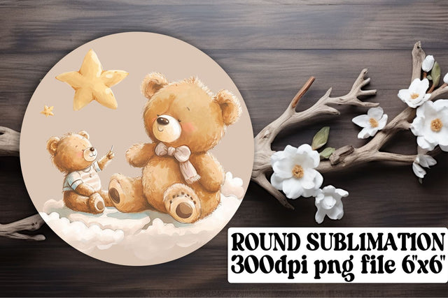 Whimsical Watercolor Teddy Bear Sublimation Prints Sublimation afrosvg 