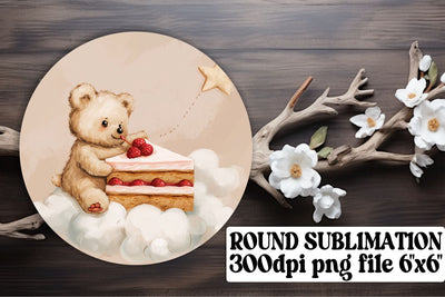 Whimsical Watercolor Teddy Bear Sublimation Sublimation afrosvg 