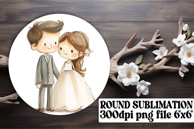 Whimsical Watercolor Wedding Ornaments Pack Sublimation afrosvg 