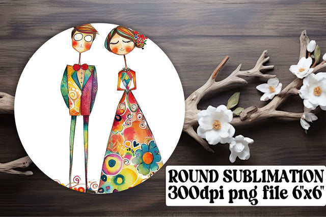 Whimsical Watercolor Wedding Ornaments Sublimation afrosvg 